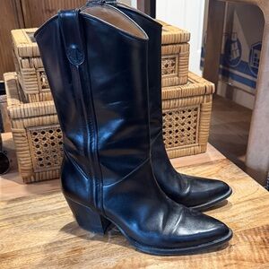 Black Leather Women's Boots Maje